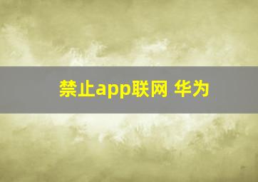 禁止app联网 华为